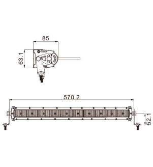 Barre d'éclairage LED 10/32V 180W 12000 lumens éclairage combiné